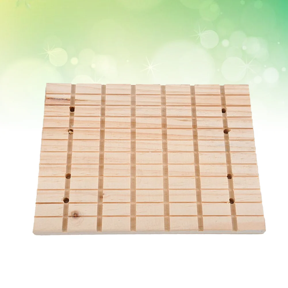 Pet Hamster Wooden Claws Scratching Board Square Grooves Grinding Claws Deck for Home Pet Shop Scratch Board