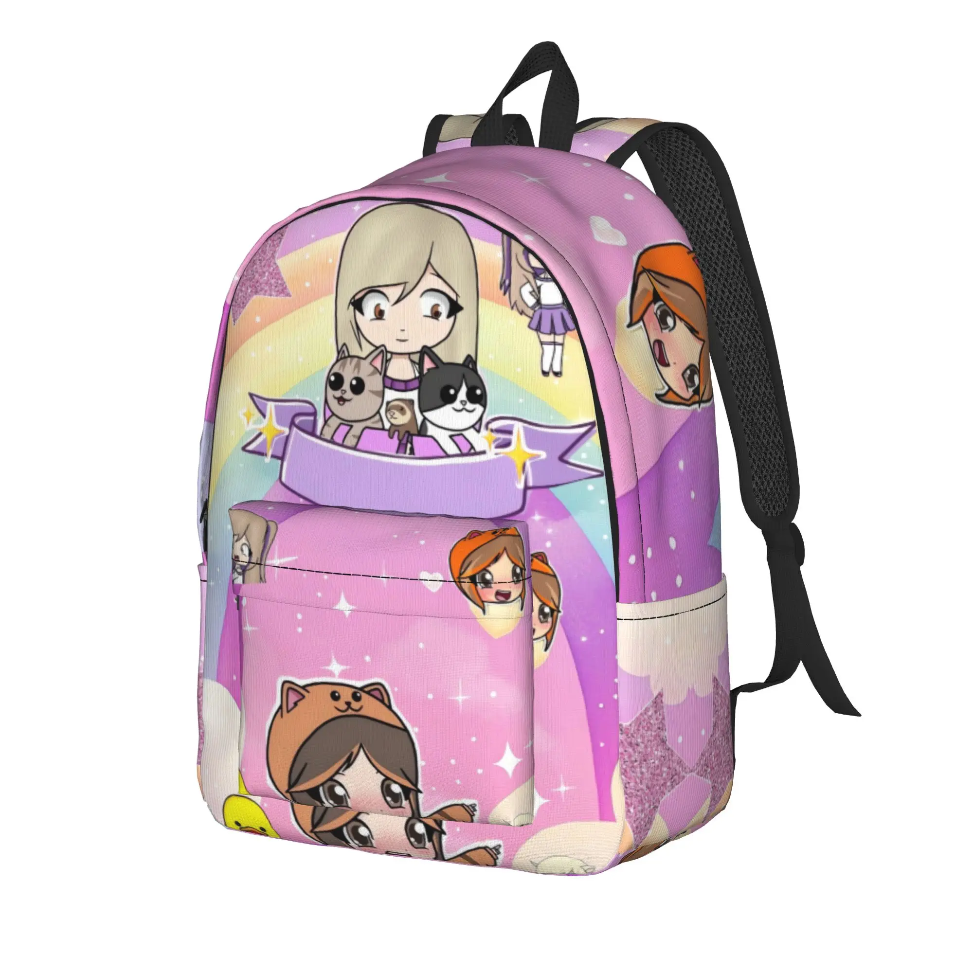 Dreamy Pastel Cartoon Lyna Vallejos Backpack  University Backpacks Female High Quality Big School Bags Kawaii Rucksack