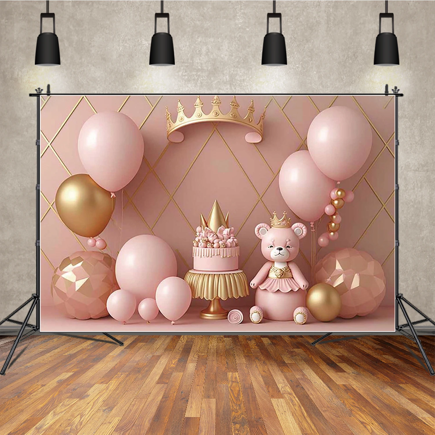 MOON.QG воздушный шар фон цветок Радуга детский торт Smash Girl первый день рождения фон для фотосъемки медведь мальчик декор для дня рождения