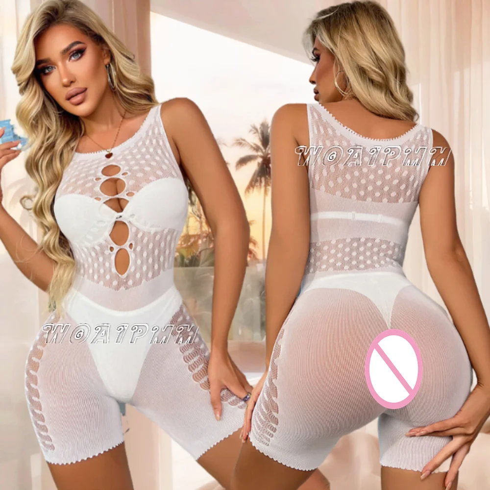 8 Styles White Female Fishnet Full Body Stockings Costume Erotic Women Sexy Tight Lingerie Clothes Erotic Underwear Sleepwear