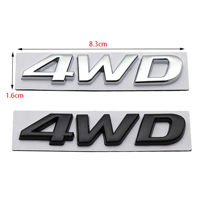 Quatro-Wheel Drive Cauda Etiqueta Adesivos, 4WD Logotipo Do Carro Adequado para Hyundai IX25, IX35, New Tucson, Santafe, Personalidade Tronco Carta