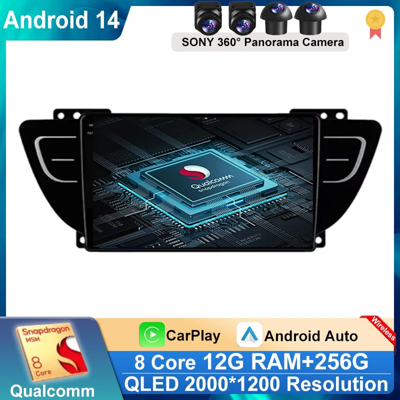 Android 14 Car Radio For Geely Atlas 2016-2020 4G AI Voice Stereo Car Multimedia Player DSP GPS Wireless Carplay Head Unit 2Din 