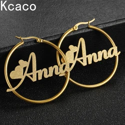Personalized Name Stainless Steel Letter Earrings For Women Custom Name Cricle Frosted Names Earrings Party Women Jewelry