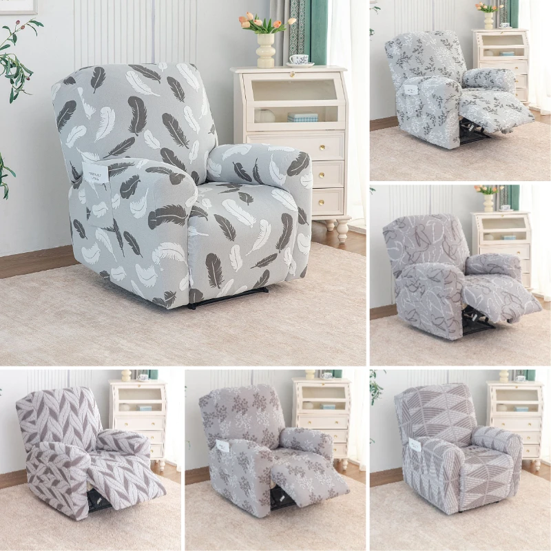 

4Pcs/set Elastic Jacquard Split Type Sofa Slipcover Removable Chair Cover for Single Sofa Recliner Functional Massage Sofa Cover