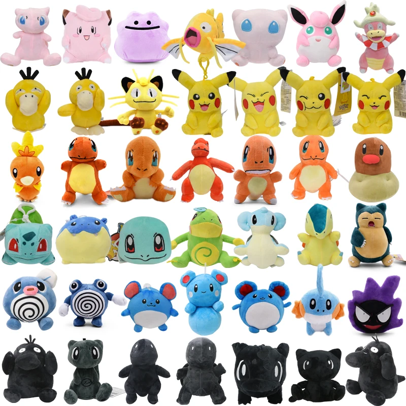 ตุ๊กตา Pokemon Pikachu ของเล่นตุ๊กตา Psyduck Charmander Squirtle Bulbasaur Snorlax mew Magikarp 41แบบ