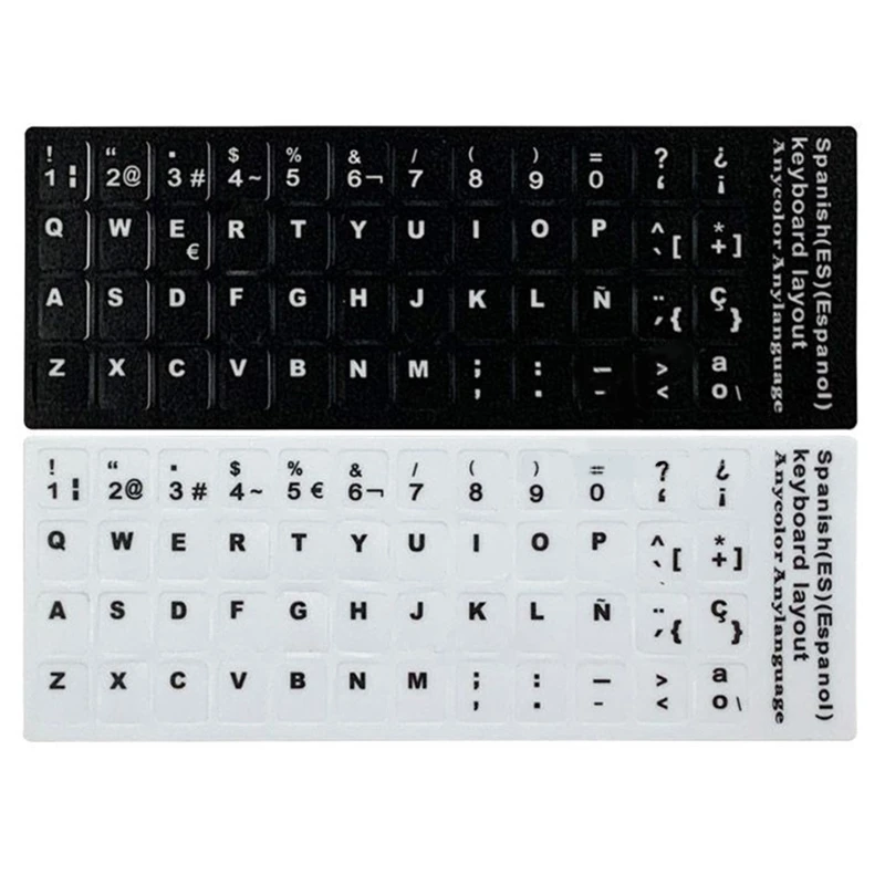 20CB Keyboard Sticker Replacement Letter Film Spanish-letter Stickers Suitable for Tablet PC Laptop Gaming Keypads
