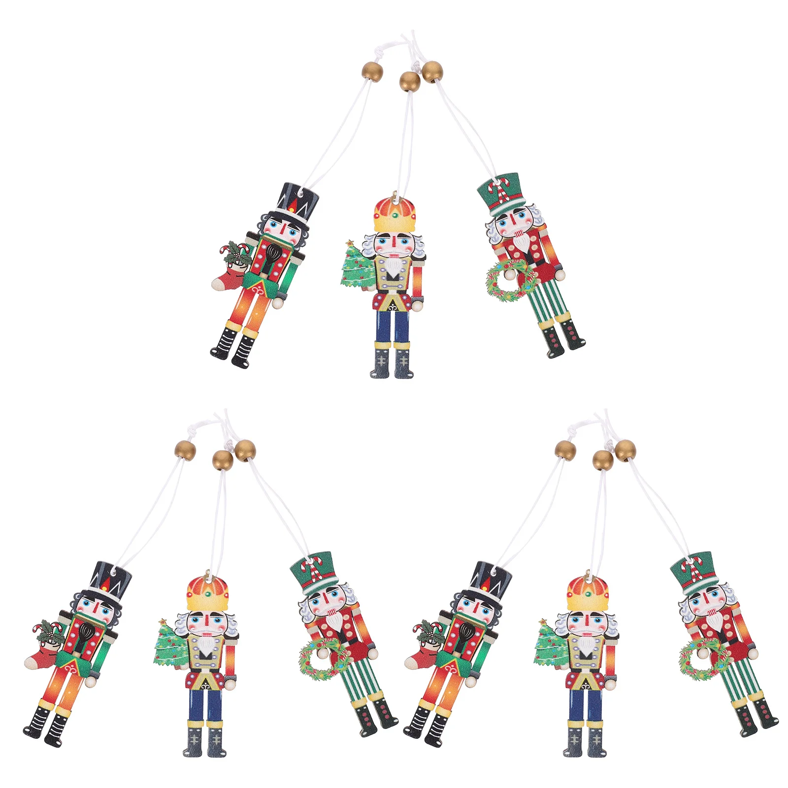

9Pcs Xmas Hanging Nutcracker Ornaments Wooden Christmas Tree Decor Nutcracker Pendant Holiday Gifts Xmas Decorations