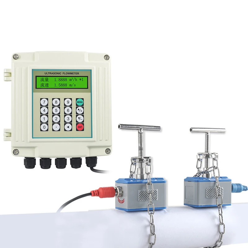 

Liquid Gas Measurement High Precision Ultrasonic Flowmeter Clamp Sensor Water Wall Mounted Display Smart Ultrasonic Flowmeters