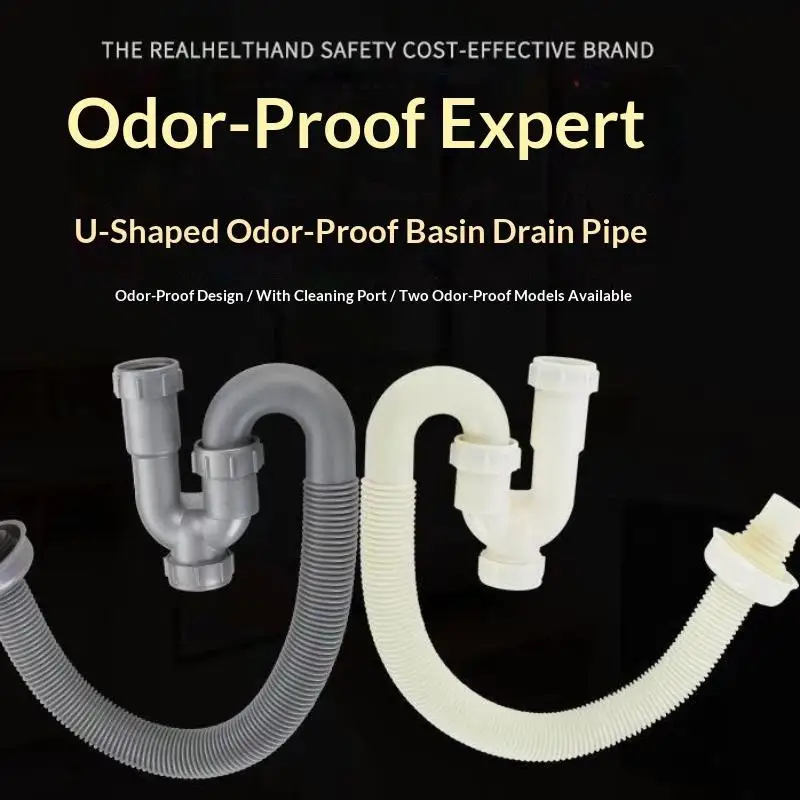 Sink Fitting Lavatory Flexible S-Trap Flexible Hose PP Hose Anti-Odor Extended Sewer Pipe Fitting Drainpipe
