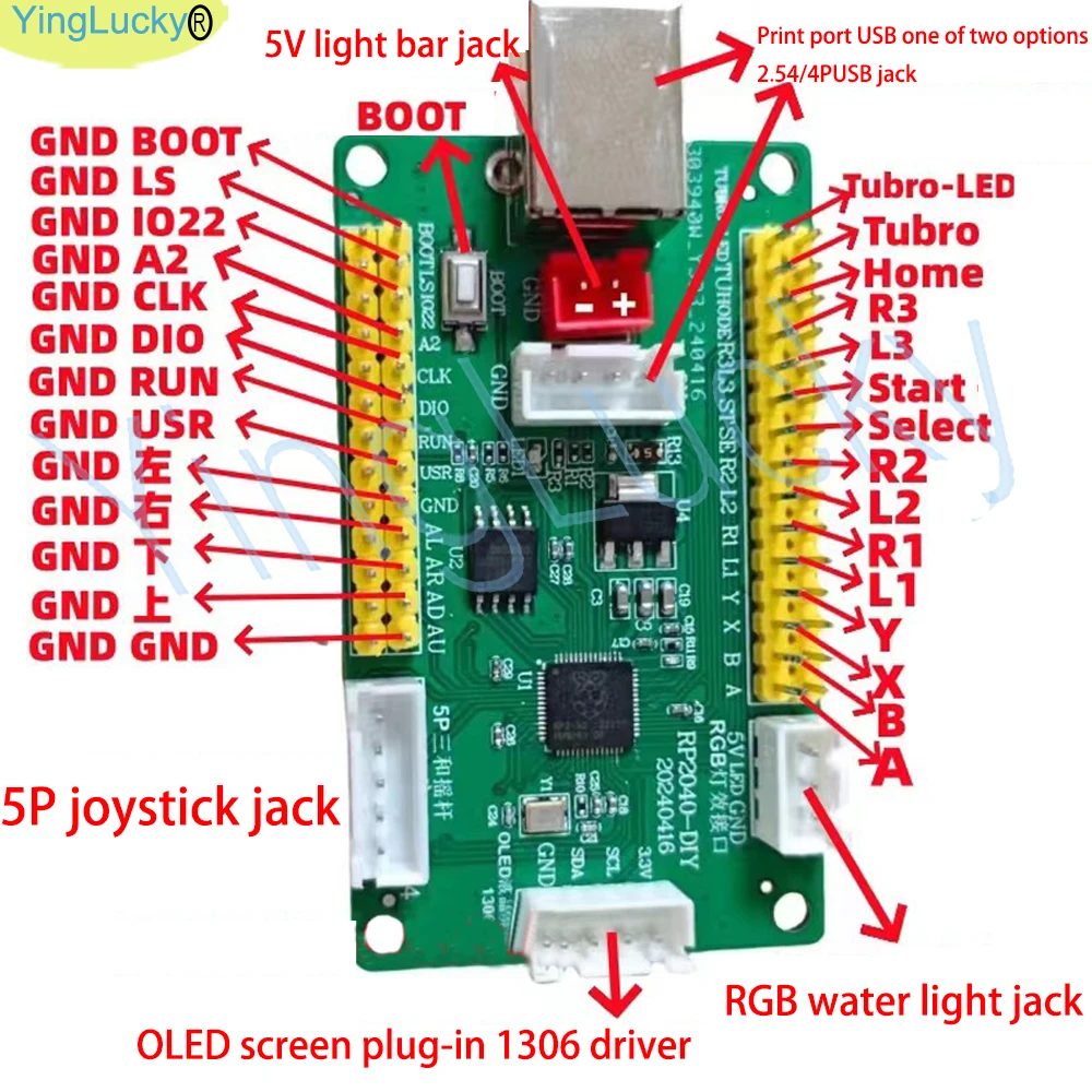 

Arcade Joystick Zero Delay usb arcade diy USB encoder Controle supports PS4 PS3 Switch PC Android SOCD latest version zero delay