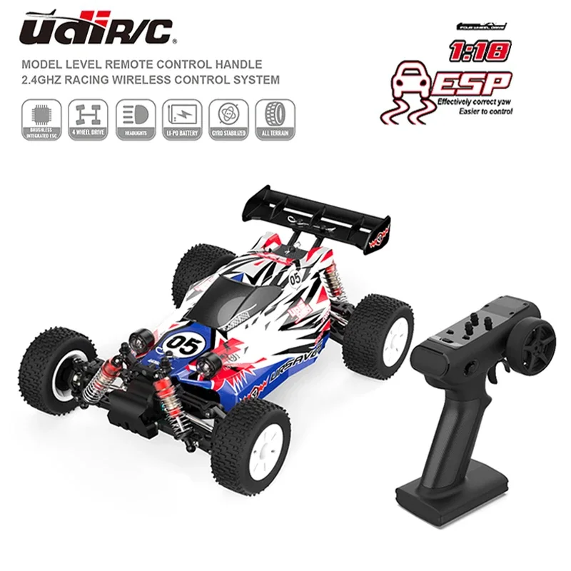 Udir/C Ud1805 Pro 1/18 2.4Ghz Rc Auto Borstelloze Motor 50 Km/h Hoge Snelheid Off Road 4wd Afstandsbediening Raceauto Speelgoed