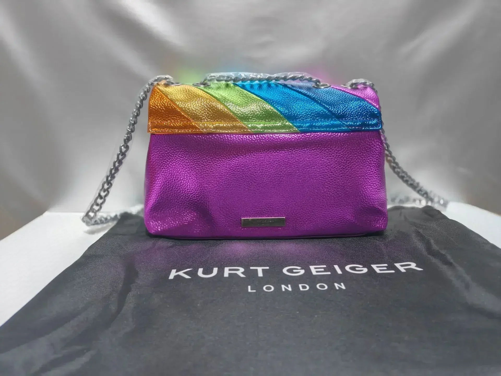 Kurt Geiger London Rainbow Crossbody Bags for Women Kensington Chains Bag High Quality Woman Shoulder Bag Eagle Head Handbags