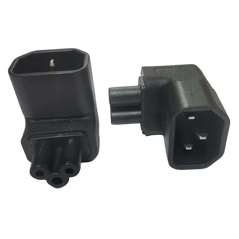 Schwarzer Up Down Ellenbogen IEC320 C14 auf C5 Netzteilstecker Clover Leaf Stromsteckdose Stecker auf Buchse Konverter