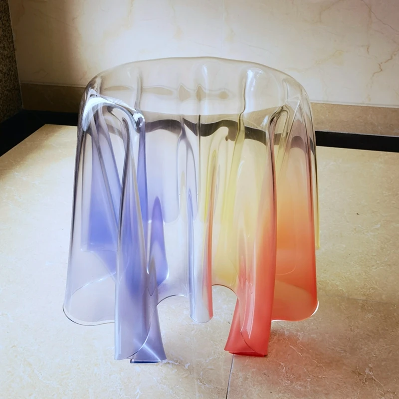 Tablecloth Coffee Table Creative Modern Transparent Magic Acrylic Living Room Home Round Side Table with Strong Artistic Sense