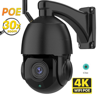 4K 8MP HD POE WiFi Camera Outdoor 30X Optical Zoom Speed Dome Street Camera Night Vision 100M CCTV Video Surveillance P2P ICSee