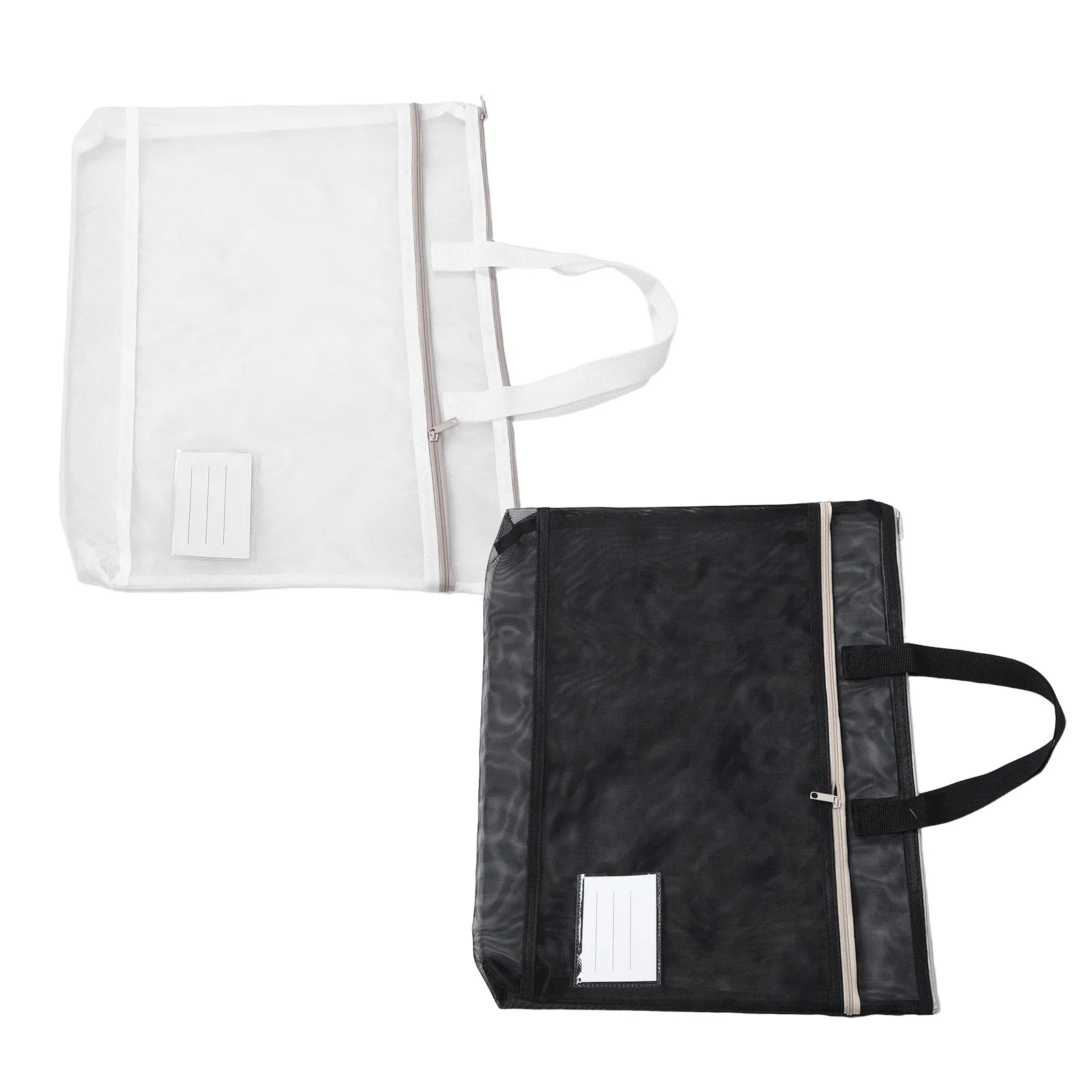 

2Pcs Portable A3 Document Storage Bag Large Capacity Nylon Zipper Portfolio Pouch Handle Organizer Travel Office Poster Art