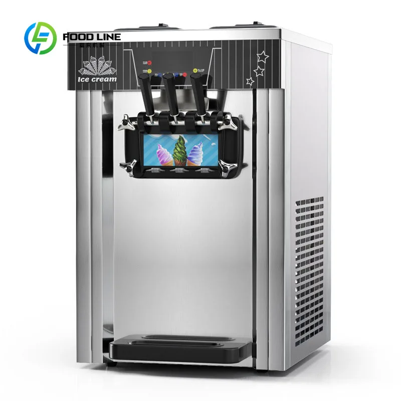 Customized High Quality Commercial Soft Serve Ice Cream Machine Stainless Steel High Power Motor Automatic-for Milk Ingredients