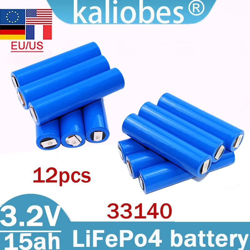 NEW 3.2v 15Ah 33140 Lifepo4 battery pack 5C 75A high-power discharge DIY 12v 24V 36v 48v electric motorcycle/tricycle/bicycle