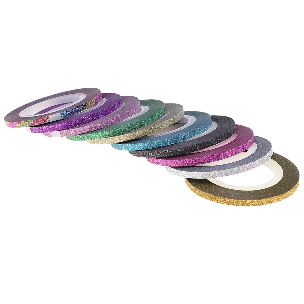 

20pcs Frosted Powder Tape DIY Tapes Nail Tape Strips Adhesive Shining Line Sticker For Nail Decoration