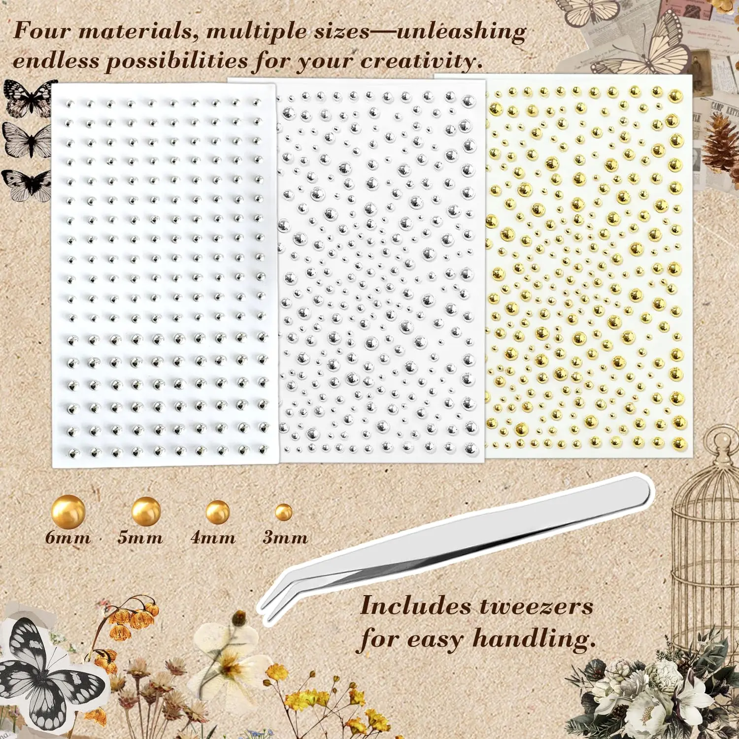 Face Body Ring Stickers Self Adhesive Face Gems Fake Piercings Set with Tweezers Silver Rhinestone Studs for Nose Lip Eye
