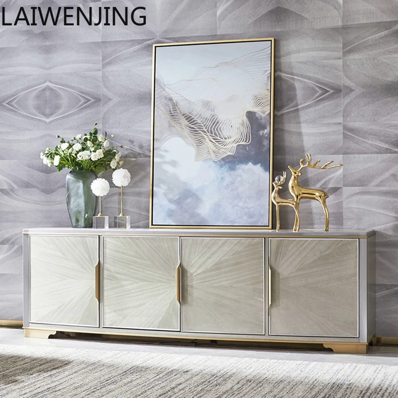 

MJY Italian TV cabinet coffee table combination living room solid wood furniture luxury storage floor cabinet