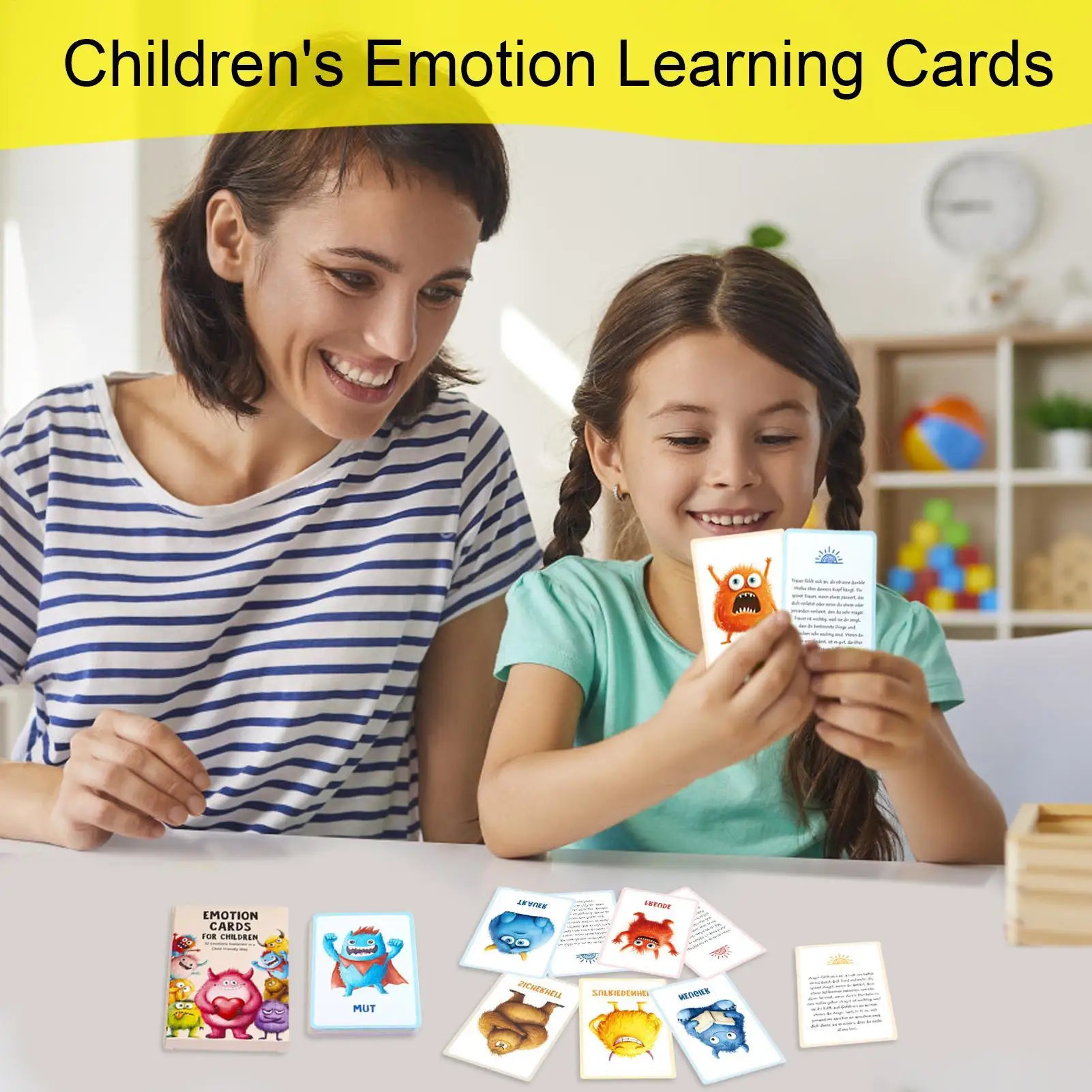 Emotion Cards For Kids Toddler Realistic Picture Feelings Cards Educational Learning Flashcard Compact For Kid Girls Boys