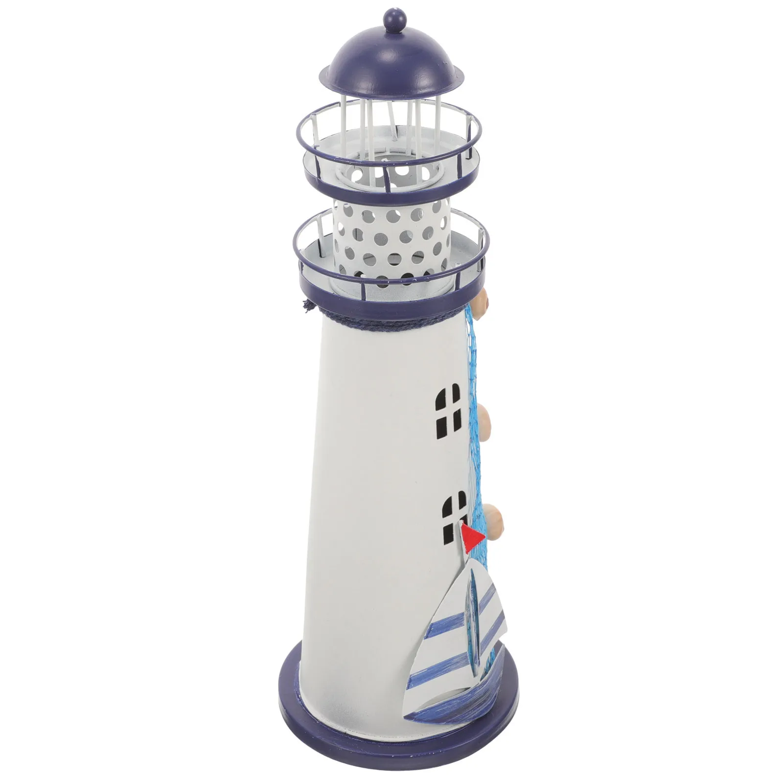

Iron Lighthouse Lamp Mediterranean Decor Nautical Desk Accessory Led Light For Living Room Bedroom Tall Lighthouse