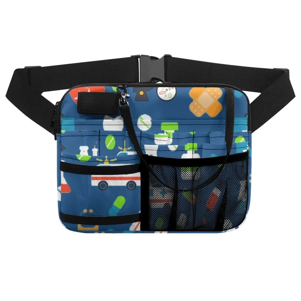 2024 Cartoon Medical Equipment Printing Waist Bag Practical Portable Multi-Pocket Belt Bag for Physician Assistants Pharmacists