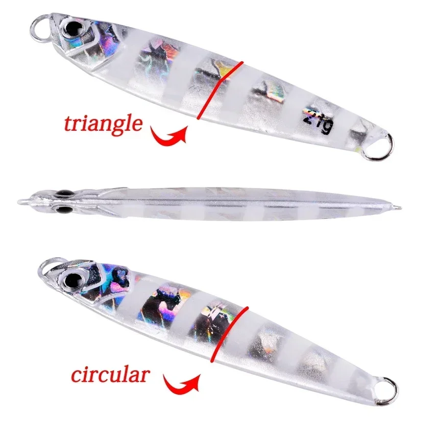 10PC Casting Metal Jigs Fishing Lures Set 7G-60G Shore Cast Jigging Spoon Jig Sea Fishing Lures Jigging Artificial Bait Tackle