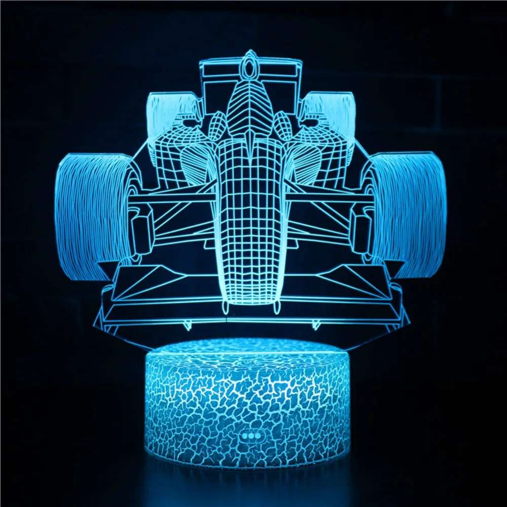 Nighdn Acrylic LED Night Light Racing Car Shape Nightlight Kids Child Sleep Lights Gift for Men Boys Room Decor Table Lamp