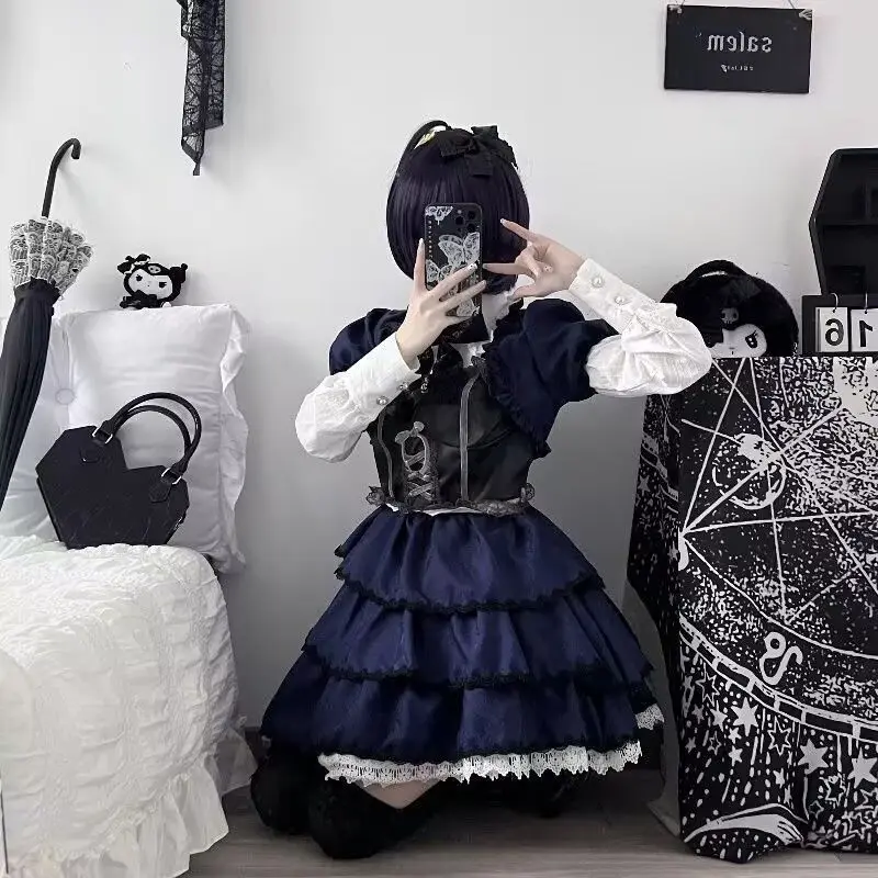 두 번째 질병이 있어도 여전히 데이트해야 합니다. 악의 왕, 진정한 눈 애니메이션 코스프레 고딕 드레스, 새 게임 여섯 송이 꽃