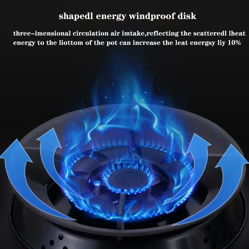 Natural Liquefied Gas Stove Explosion-Proof Tempered Glass Table Embedded Dual-Purpose Pulse Ignition Double-Head Stove