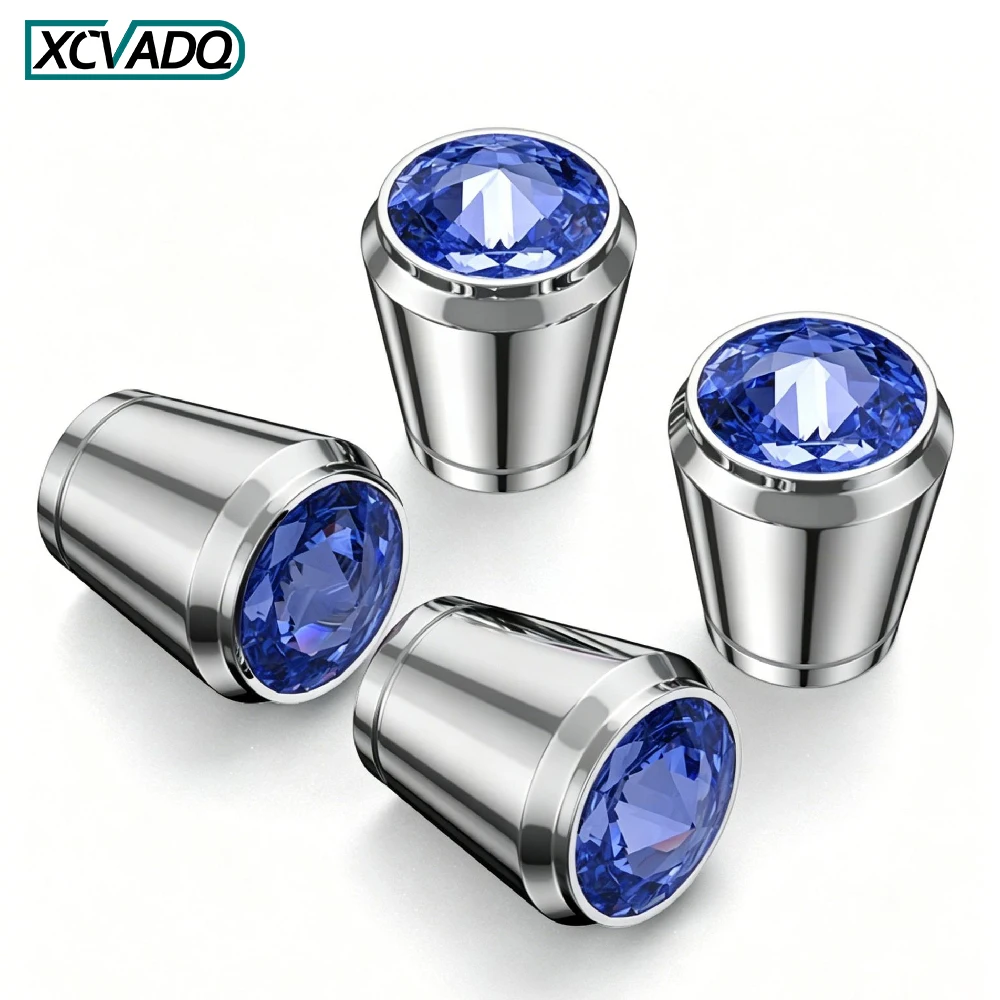4pcs  Inlaid Rhinestone Tire Valve Stem Caps,Universal Standard Size Wheel Air Valve Covers,Dust & Water Proof Tyre Protector
