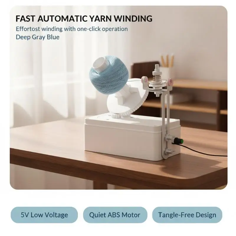 USB Electric Yarn Winder User Friendly Adjustable Speed Tension Knitting Ball Winding Tool for Crochet Beginners Professionals