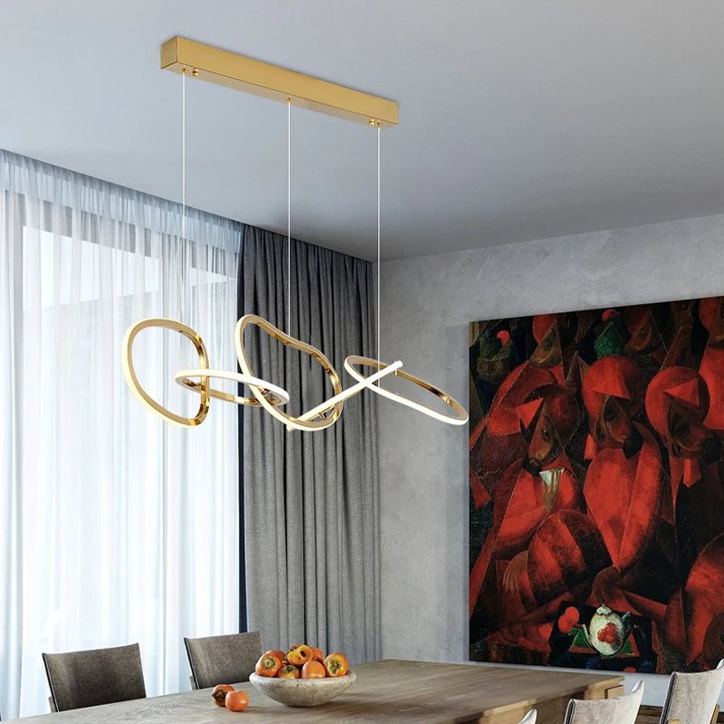 Lampe LED Circulaire Suspendue au Design Nordique Moderne, Luminaire Décoratif d'Nik, Idéal pour un Salon, une Chambre à Coucher ou un Restaurant