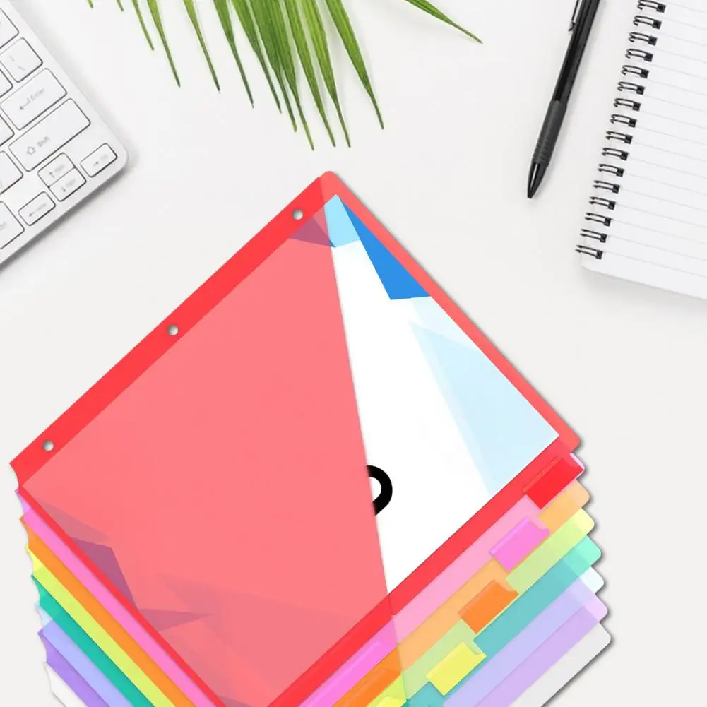 Multi-color Tab Dividers Colorful Tab Binder Dividers with Pockets for Easy Organization 8 Pack Workbook Divider Tabs for School