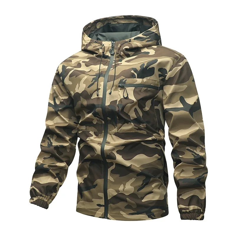 

Zipper Pocket Autumn and Winter Printed High Street Casual Versatile Sports Outdoor Camouflage Hooded Jacket Top