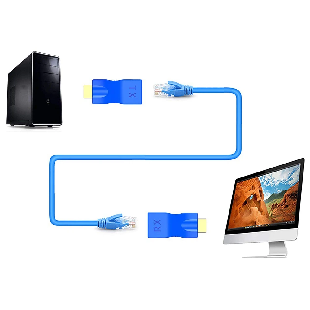 

HDMI to RJ45 Network HDMI Repeater 2 PCS HDMI Extender Transmitter and Receiver Network HOT