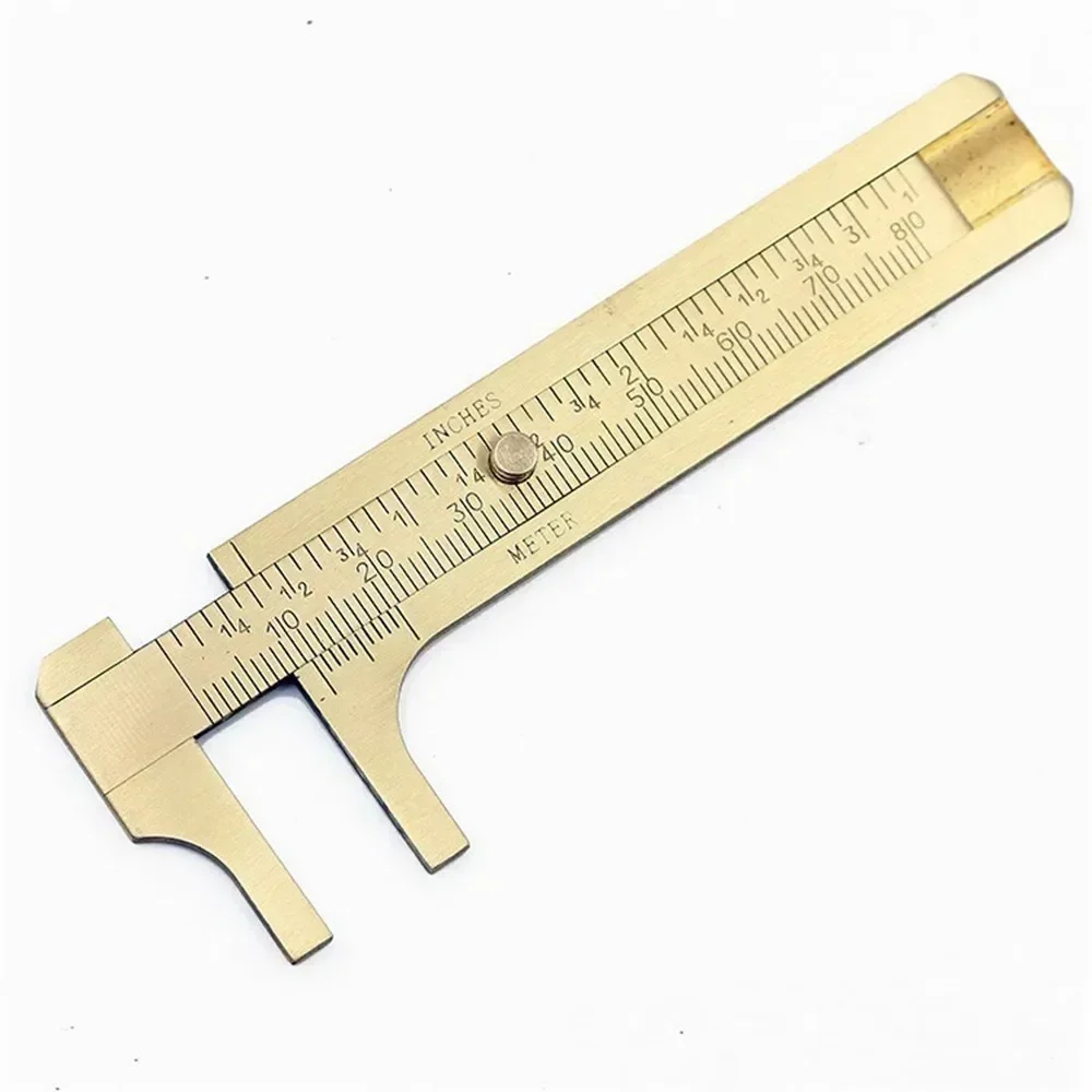 1pcs 80mm 2 Styles Mini Brass Sliding Ruler Double Scales Metal Vernier Caliper Gauge Micrometer Precision Measuring Supplies