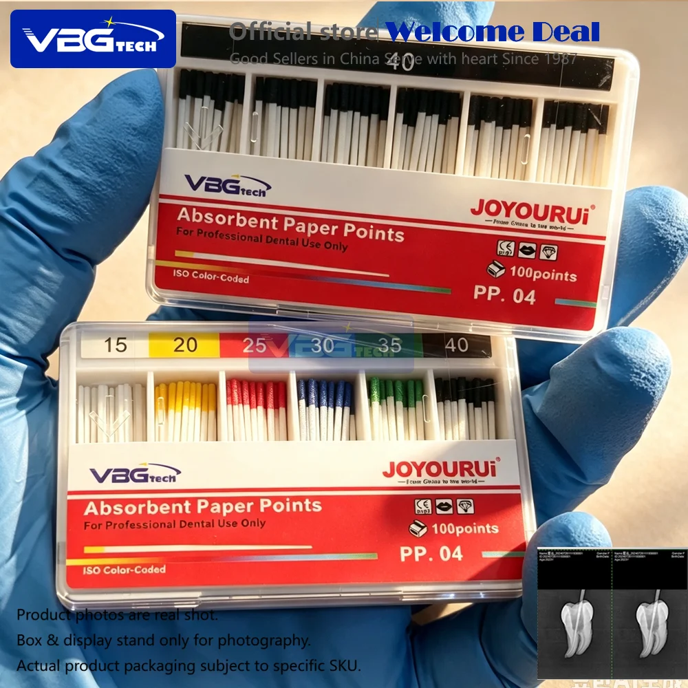 Dental Paper Points 0.02 0.04 0.06taper 15-40# Absorbent Materials Strong Absorption Pure Cotton Fiber Endodoncia Gutta Percha