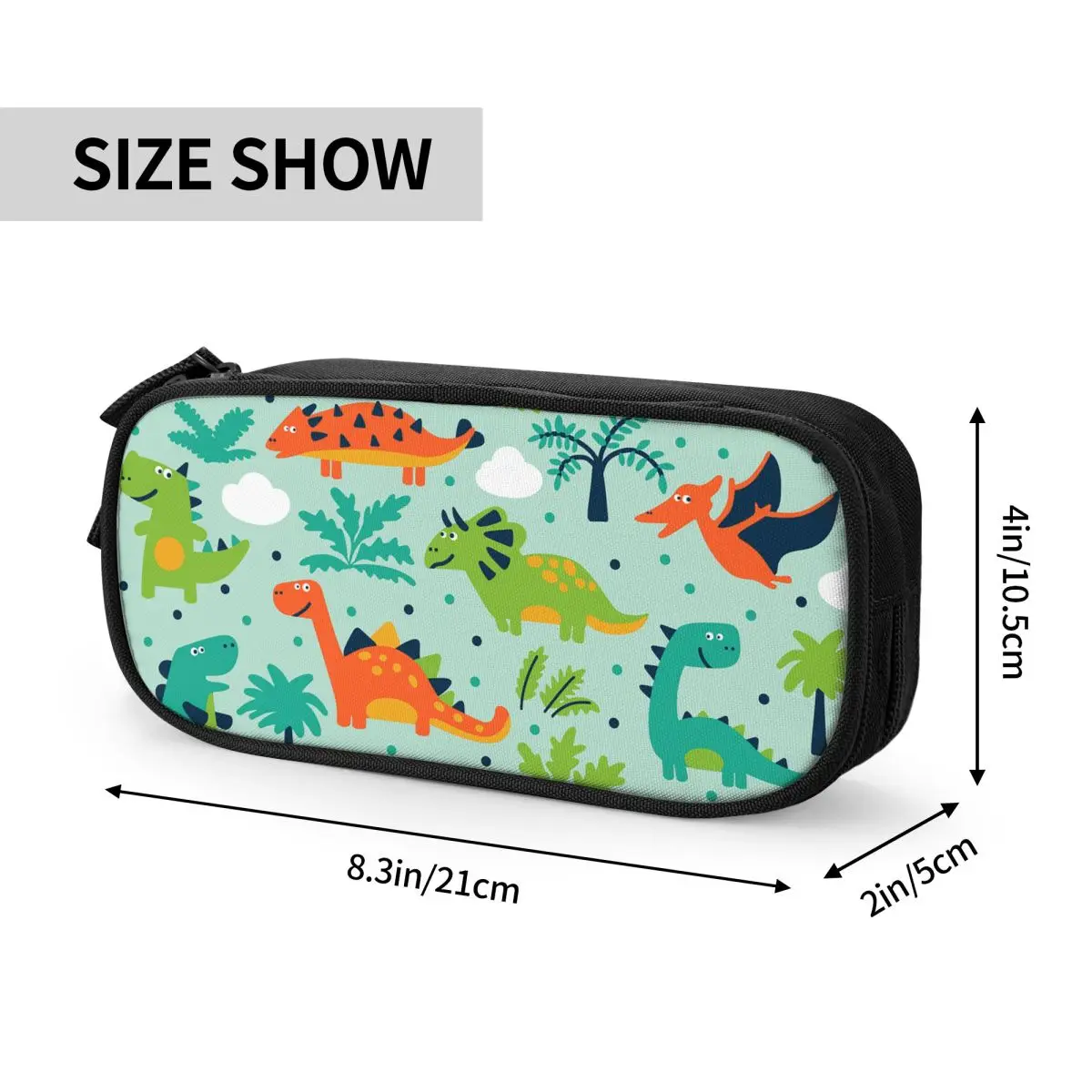 Dinosaur Cute Cartoon Pencil Case Pen Box Pencil Bags Girls Boys Big Capacity Office Zipper Pencil Pouch