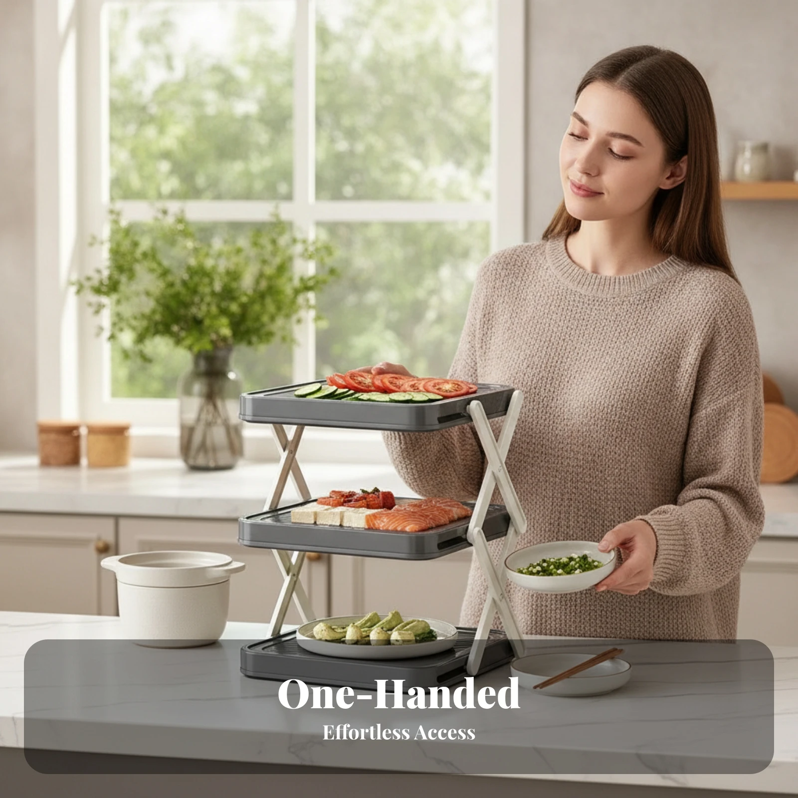 Space-Saving ABS Plastic 3-Tie - Storage Food Prep 评论和价格