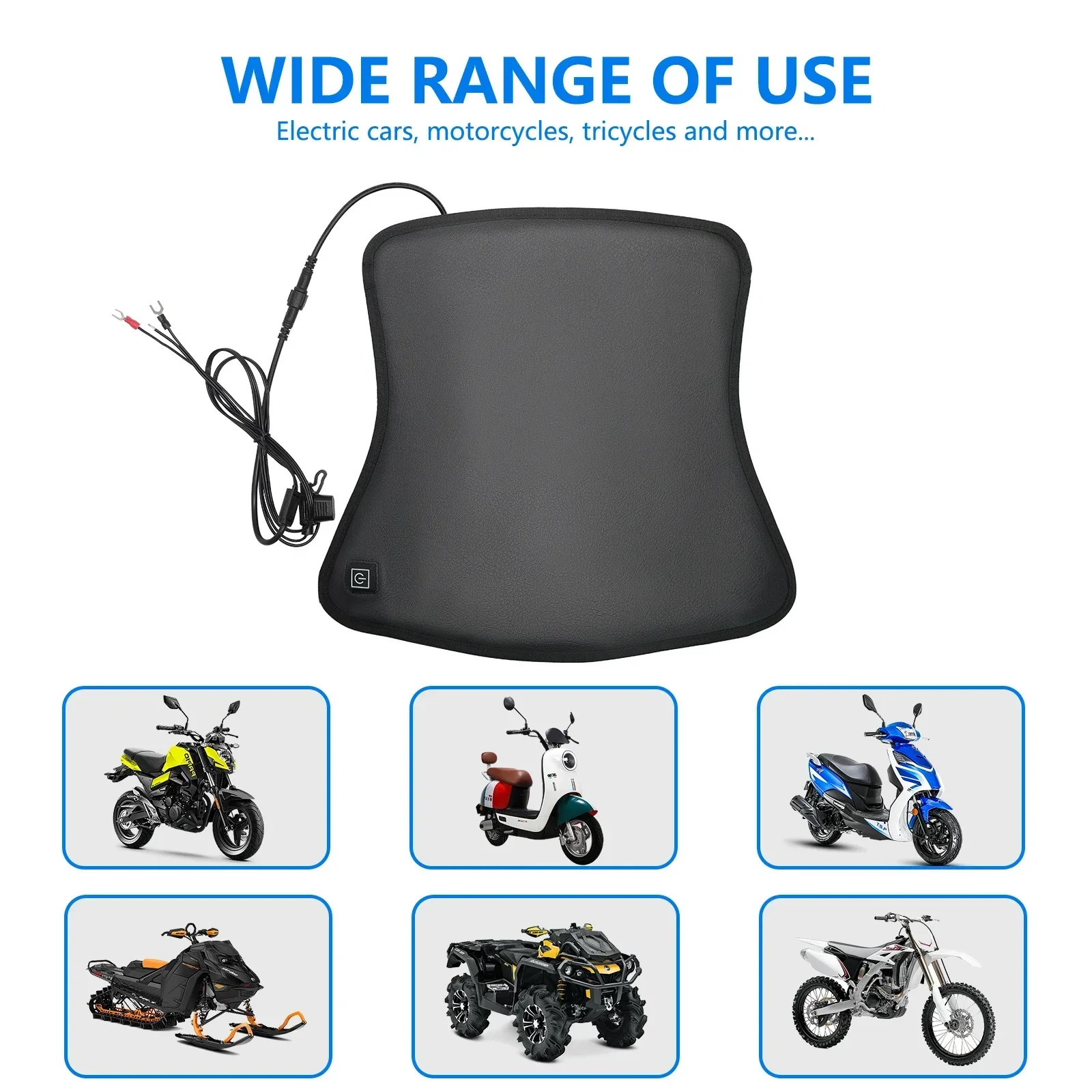 Clearing!!! 3-GEAR Temp Control Motorcycle Seat Heater Pad Heating Cushion 40-70 Degrees ATV Cover Cushion Seat Heated Cover