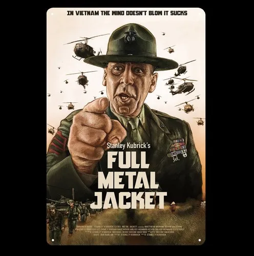 Full Metal Jacket Kubrick;s Movie Metal Poster Tin Sign  Plaque