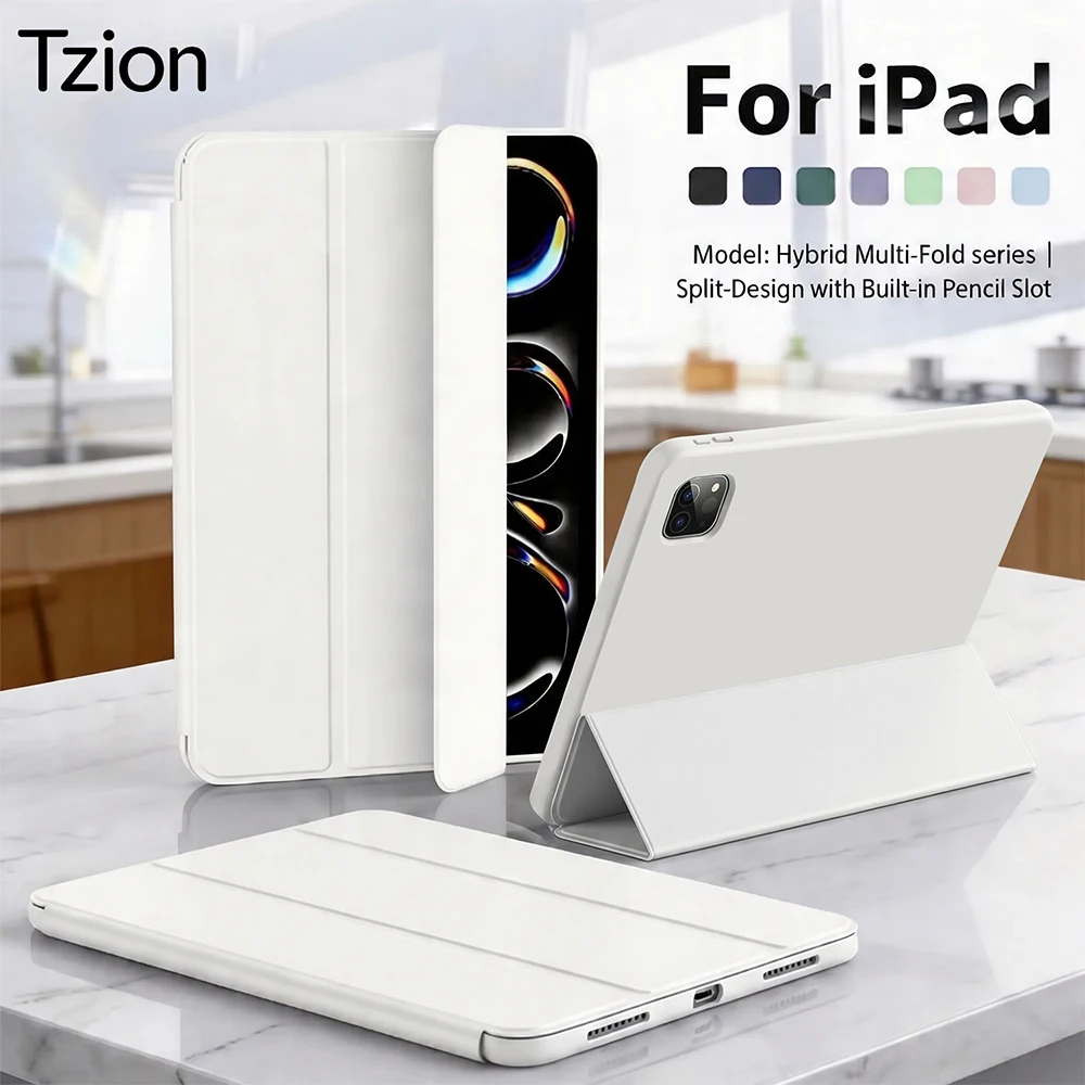 Für iPad 5., 6., 7., 8., 9., 10., 11. Generation A16 M2 M3 M4 M5 mini Air Pro 7.9 8.3 9.7 10.9 11 Tablet-Hülle Flip Smart Cover – Detail 1
