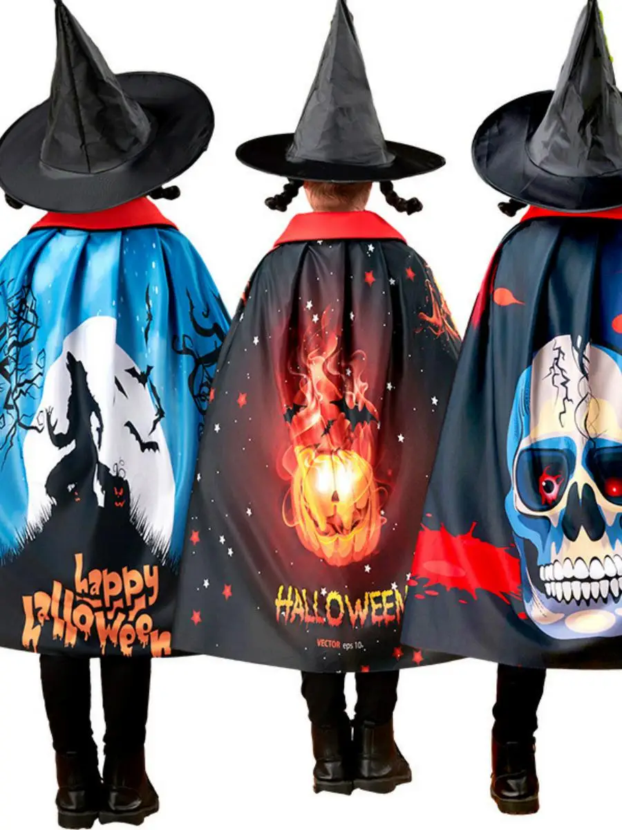 ملابس معالج أزياء الهالوين المطبوعة ثلاثية الأبعاد للأطفال مع مجموعة قبعة من البوليستر على شكل حرف T