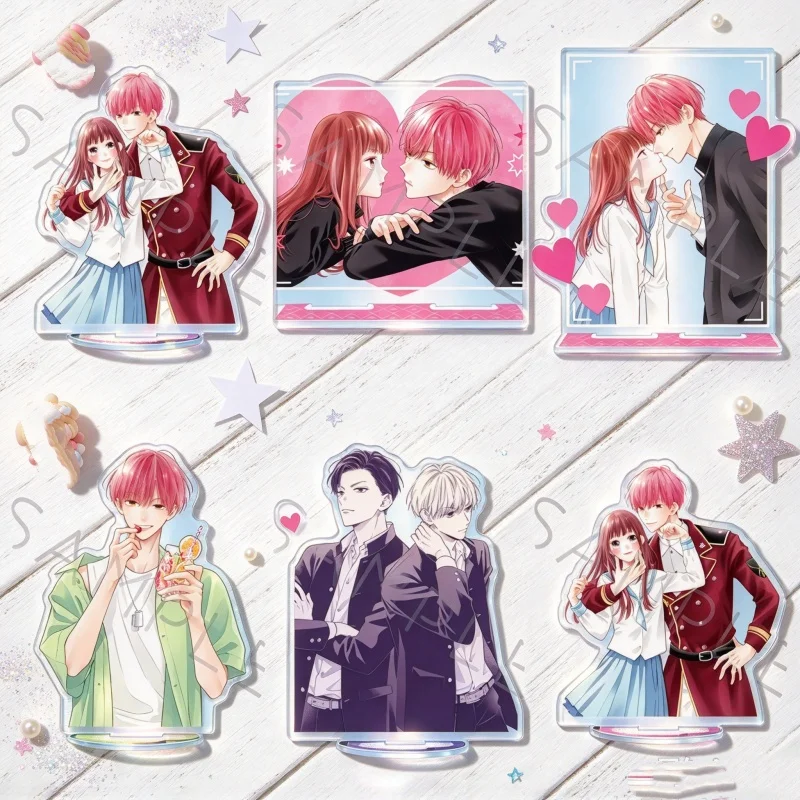 Toys Room Decorat Fans Gifts Anime Pink & Habanero 15CM Acrylic Stand Model Plate Keychain Kei Kurose,Komugi Kurimi,Shu Sawamura