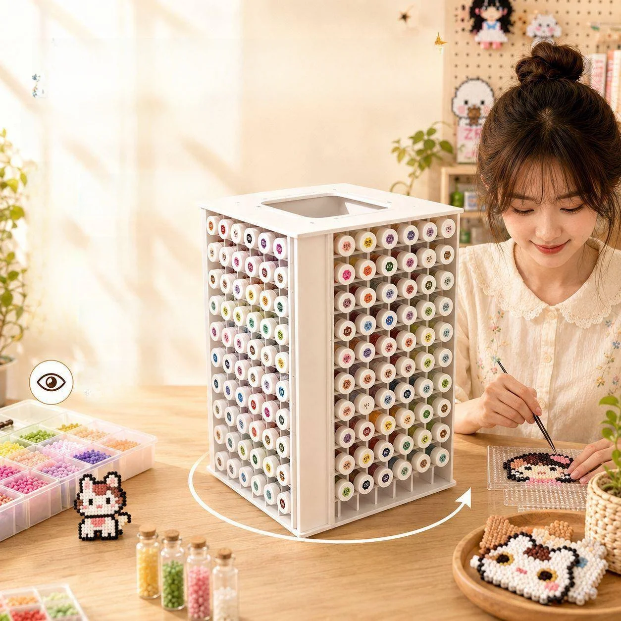 Multi-Layer Drawer Type Storage Box Bean Blocks Organizer Extra Pack Divided Storage for Home Organization Wood Plastic Board
