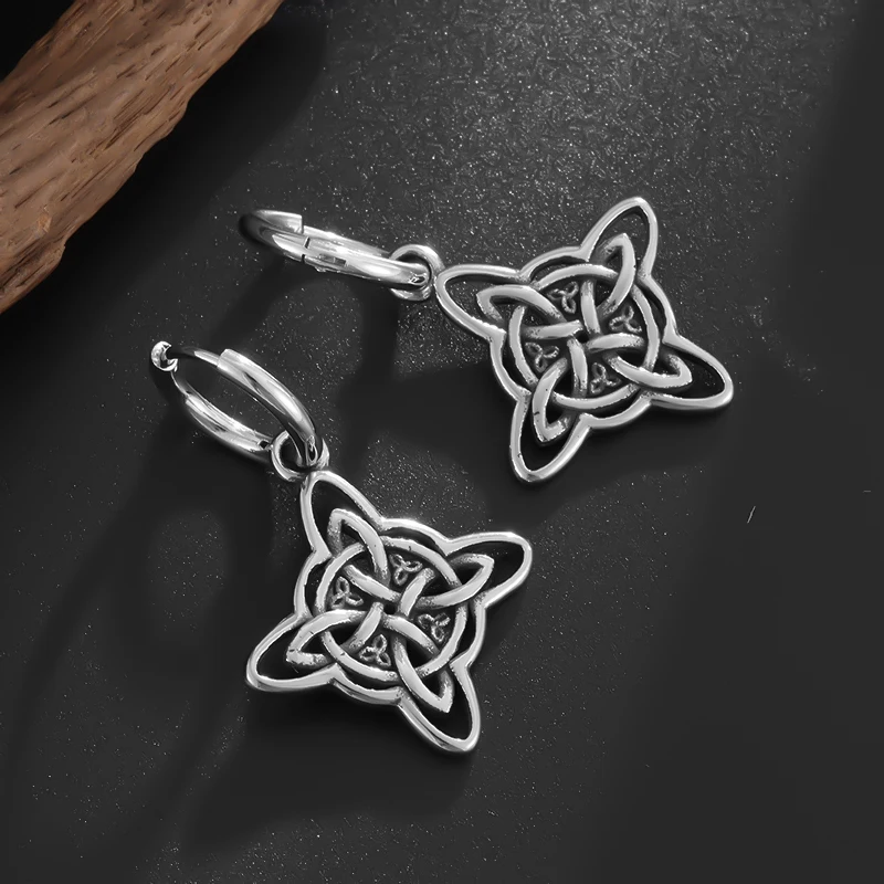 Retro Ethnic Style Irish Witchcraft Witch Knot Hypoallergenic Women's Earrings Celtic Knot Lucky Amulet Jewelry Gift