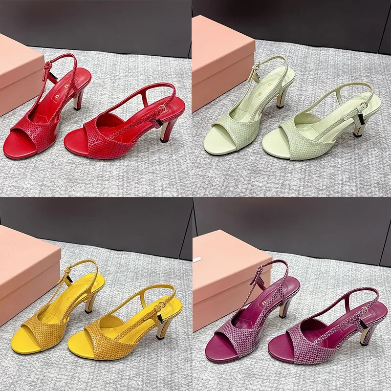 

Designer Luxury Brand Leather Slingback Pumps Womens Two Tone Splice High Heeled Leather Shoes Ladies Casual Chunky High Heels G